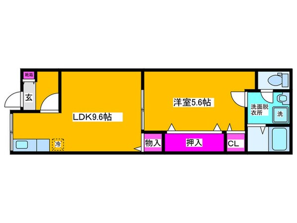 沢ノ町文化北向きの物件間取画像